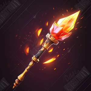 Torch with crystals in place of the flame