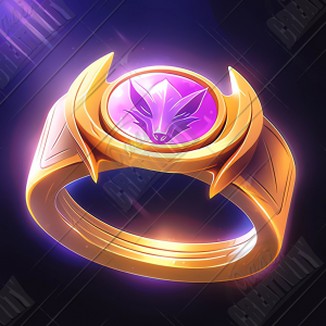 Magic golden ring with fox head at the center
