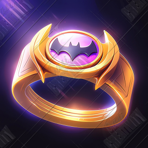 Magic golden ring with bat head at the center