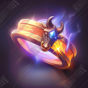 Magic golden ring with bull head