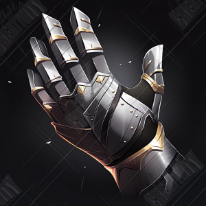 Metallic glove of armor set