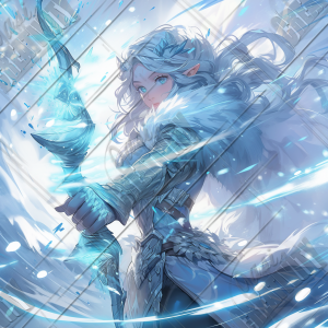 Ice girl holding magical bow